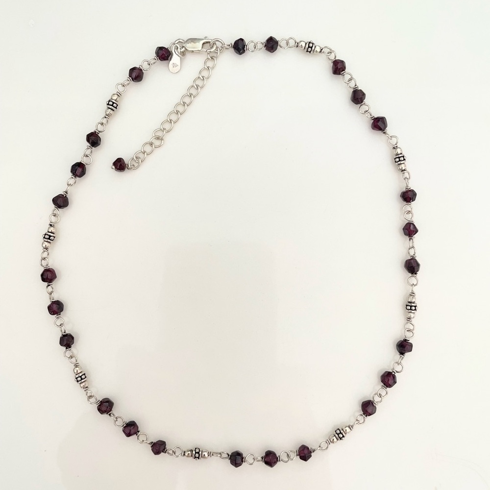 Silpada Sterling Silver and Genuine Garnet Beaded Necklace